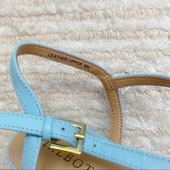 Talbots aqua Capri Crossed Napa Wedge Sandals - Picture 7 of 12